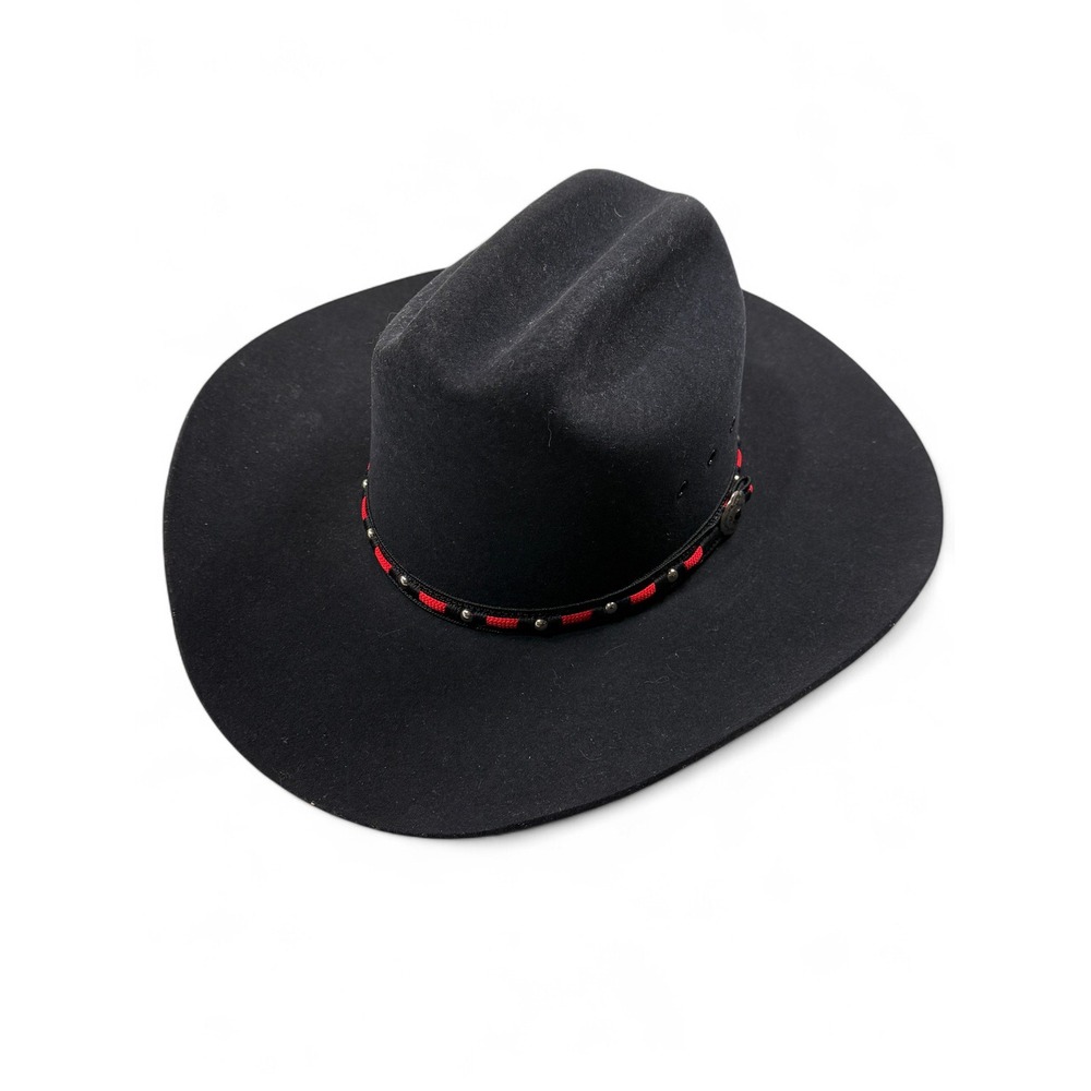 Stetson Ranchester Black XX Ultrafelt Fur Blend Cowboy Hat 6 7/8 4 Inch Brim